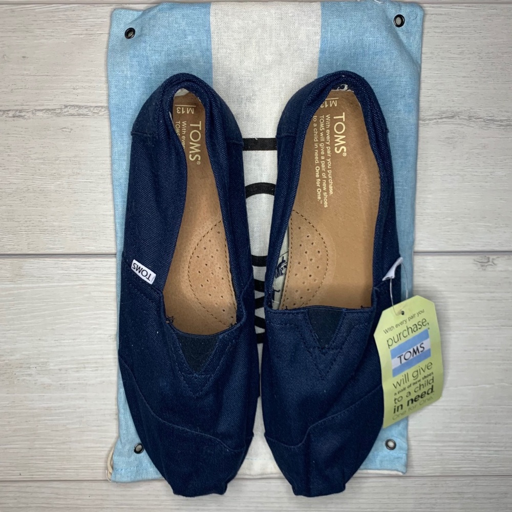 Toms Navy Slip On Canvas Shoes Size 12
